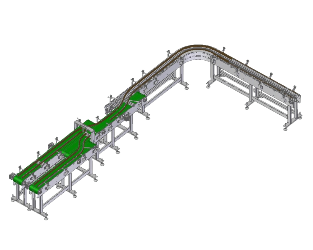 3D Design of U-Type Conveyor System by Elevanta Systems
